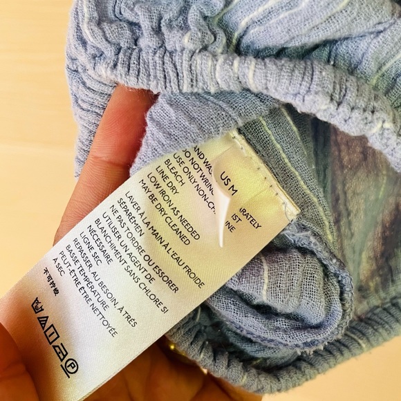 Free People Cropped Blouse Medium Indigo periwinkle blue Top freepeople - Picture 4 of 5